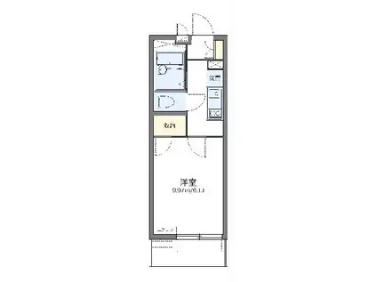 レオパレスシャローム津田沼(1K/2階)の間取り写真