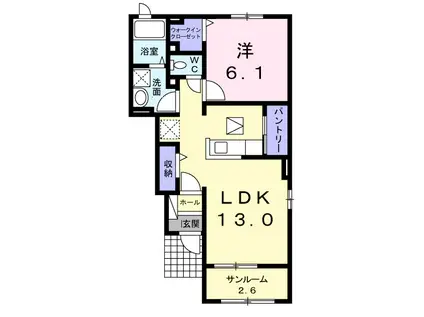 グローヴⅢ(1LDK/1階)の間取り写真