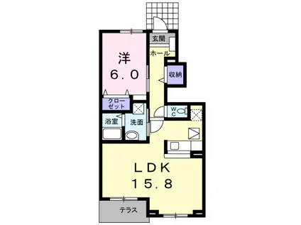 クレールメゾン Ⅰ(1LDK/1階)の間取り写真