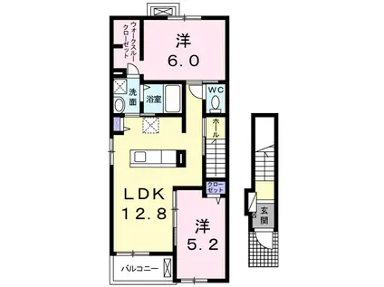 BENEVOLENCE Ⅰ(2LDK/2階)の間取り写真