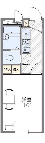 レオパレスウィッシュ陣中(1K/1階)の間取り写真