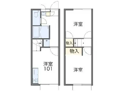 レオパレス浜名湖サイト(2DK/1階)の間取り写真