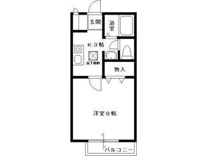QUATRE SAISONS キャトルセゾン(1K/1階)の間取り写真
