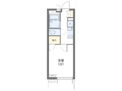 レオパレスエクセルケンFOUR(1K/4階)の間取り写真