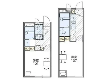 レオパレスしらさぎ(1K/1階)の間取り写真
