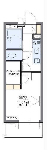 レオパレスエムズシティ(1K/1階)の間取り写真