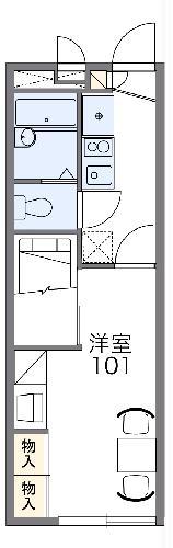 レオパレス蘭(1K/2階)の間取り写真