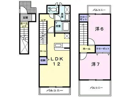 フォレスティ(2LDK/2階)の間取り写真
