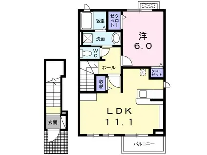 マイ ライフ(1LDK/2階)の間取り写真