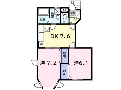 キングパレス Ⅱ(2DK/1階)の間取り写真