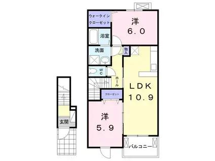 キャッスルアントレⅡ(2LDK/2階)の間取り写真