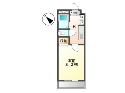 シティハイムハラ(1K/1階)の間取り写真