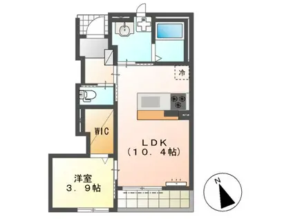 LILYGARDEN千城台(1LDK/1階)の間取り写真