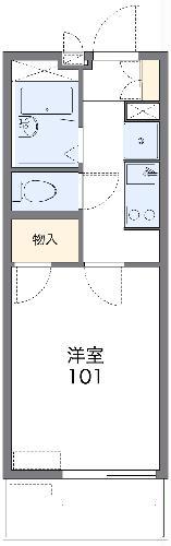 レオパレス稲葉山 彦八(1K/2階)の間取り写真