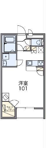 レオパレスRIVERⅡ(1K/2階)の間取り写真