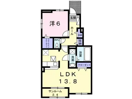 シャノワール Ⅰ(1LDK/1階)の間取り写真