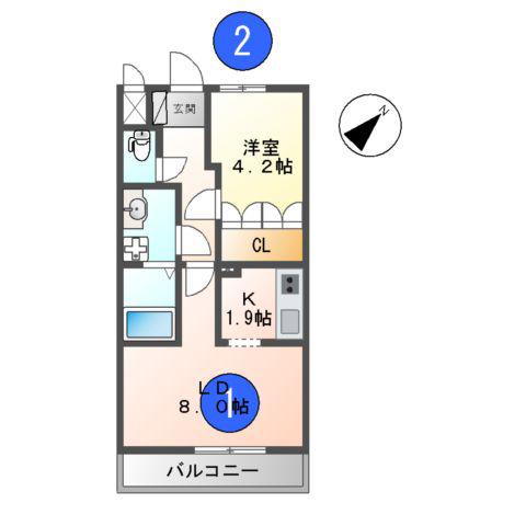 メゾン・ド・ピュア(1LDK/1階)の間取り写真