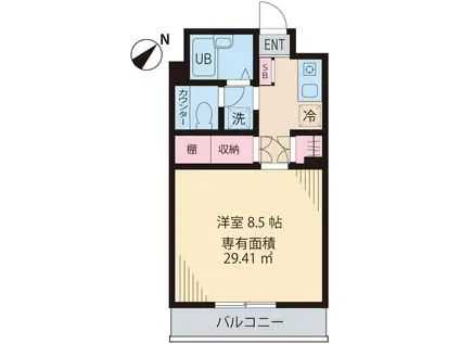 サウンド・ピア(1K/2階)の間取り写真