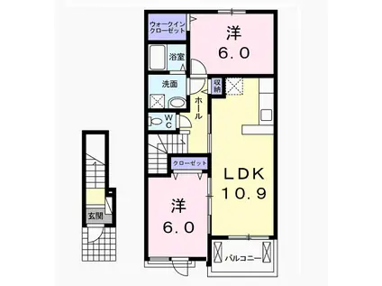 ラコルタⅡ(2LDK/2階)の間取り写真