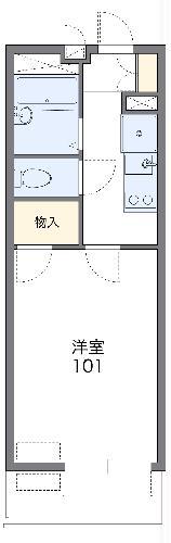 レオパレスメローフィールド K(1K/1階)の間取り写真