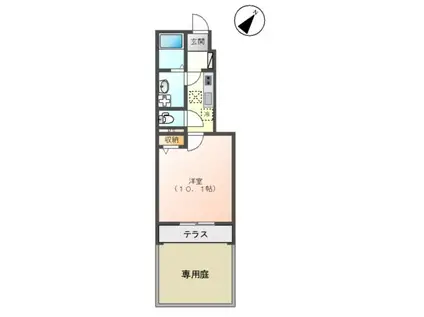 エタンセル(1K/1階)の間取り写真