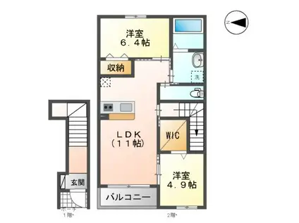 イト早野パレス(2LDK/2階)の間取り写真