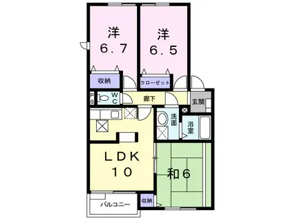 スプリングヒルズⅡ(3LDK/1階)の間取り写真