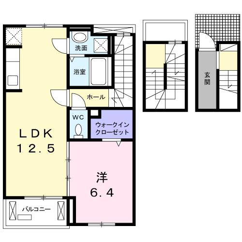 BLESS 西新井C棟(1LDK/3階)の間取り写真