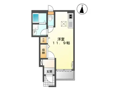 クレシア(1K/1階)の間取り写真