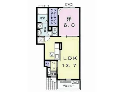 メゾン ド スリジェ Ⅰ(1LDK/1階)の間取り写真