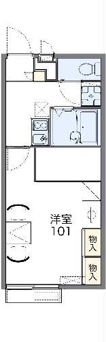 レオパレスオケバ(1K/1階)の間取り写真