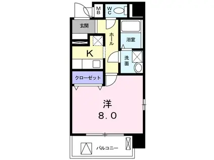 ヴェルデ鳴海(1K/5階)の間取り写真