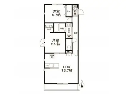 フルハウス舎人(2LDK/3階)の間取り写真