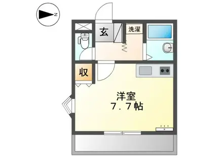 コンフォース中平(ワンルーム/2階)の間取り写真