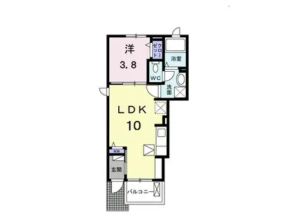 ビオーラ・エフ(1LDK/1階)の間取り写真