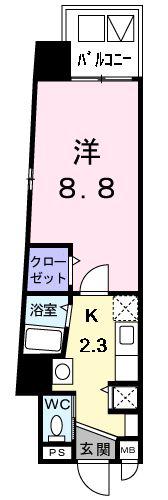 グランツ丸の内(1K/6階)の間取り写真