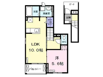 ベルメゾン都Ⅷ(1LDK/2階)の間取り写真