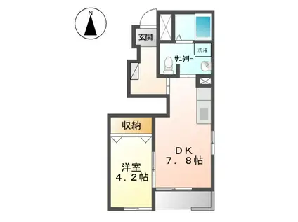 エコール正徳(1DK/1階)の間取り写真