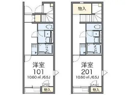 レオネクスト若宮町(1K/1階)の間取り写真