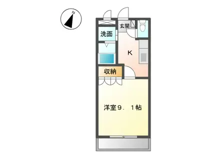 エスポワール伊藤(1K/2階)の間取り写真