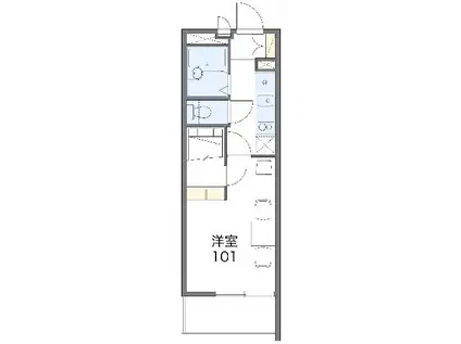 レオパレスレインボーⅡ(1K/1階)の間取り写真