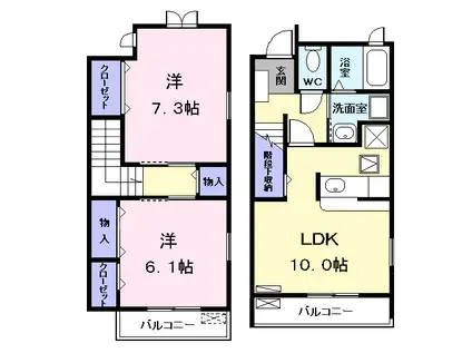 プレッソエコーⅤ(2LDK/1階)の間取り写真