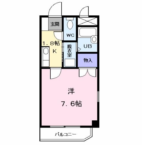 香取ハイツ(1K/1階)の間取り写真