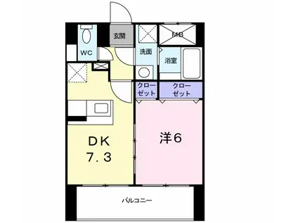 オーレオール(1DK/10階)の間取り写真