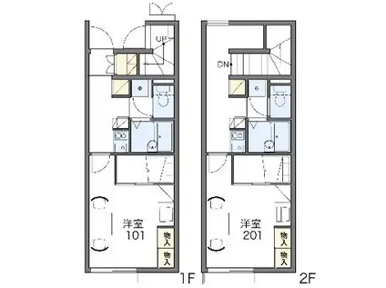 レオパレスパークハイム神野(1K/2階)の間取り写真