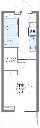 レオパレスアクア(1K/1階)の間取り写真