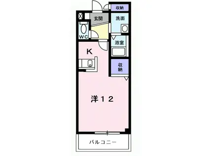 ローズマリー(ワンルーム/3階)の間取り写真