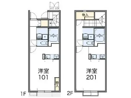 レオネクスト白山Ⅱ(1K/1階)の間取り写真