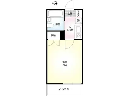 グローバルコートハウス(1K/2階)の間取り写真