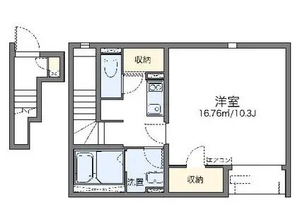 レオネクスト野一色スカイブルー(1K/2階)の間取り写真